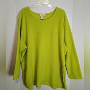 Avenue Women's Lime Green Long Sleeve Top Size 26/28